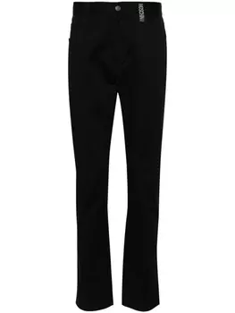 Moschino прямые джинсы с логотипом, черный