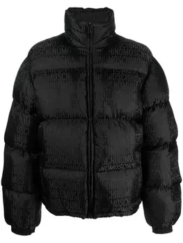 Moschino пуховик с логотипом, черный