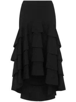 Moschino ярусная юбка асимметричного кроя, черный