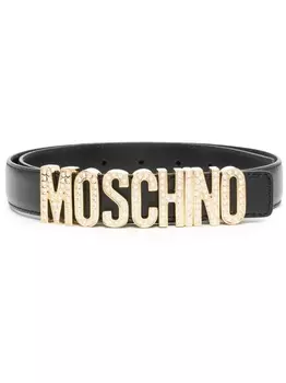 Moschino ремень с кристаллами, черный