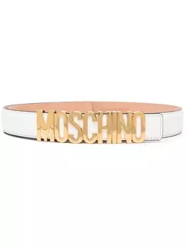 Moschino ремень с логотипом, белый