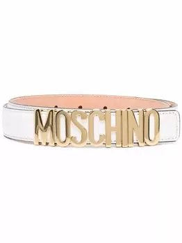 Moschino ремень с логотипом, белый