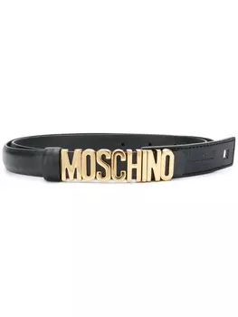 Moschino ремень с логотипом, черный