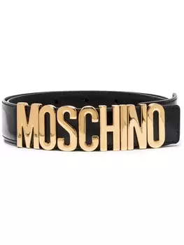 Moschino ремень с логотипом, черный