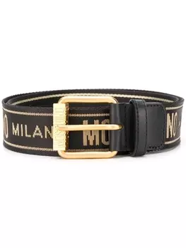 Moschino ремень с логотипом, черный
