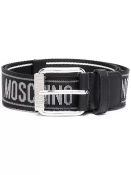 Moschino ремень с логотипом, черный