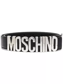 Moschino ремень с логотипом, черный