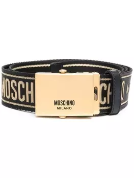 Moschino ремень с логотипом, черный