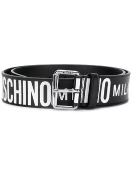 Moschino ремень с логотипом, черный