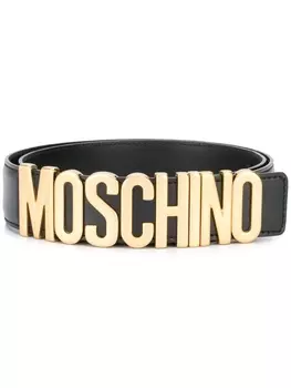 Moschino ремень с логотипом, черный