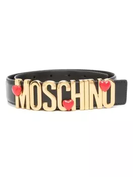 Moschino ремень с логотипом, черный