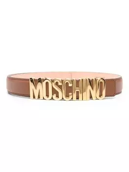 Moschino ремень с логотипом, коричневый