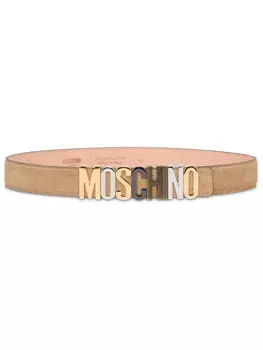Moschino ремень с логотипом, коричневый
