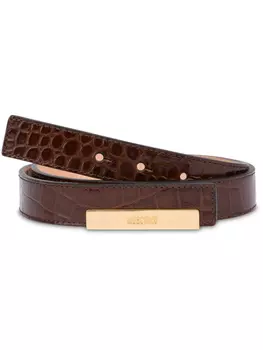 Moschino ремень с логотипом, коричневый