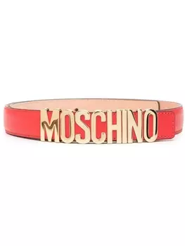 Moschino ремень с логотипом, красный