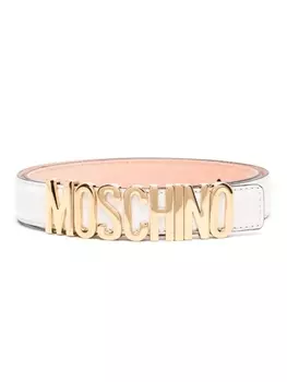 Moschino ремень с логотипом, нейтральный цвет