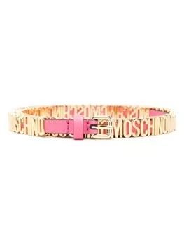 Moschino ремень с логотипом, золотистый