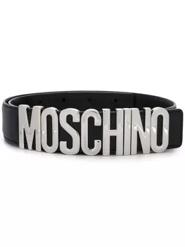 Moschino ремень с металлическим логотипом, черный