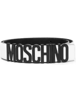 Moschino ремень с пряжкой-логотипом, белый