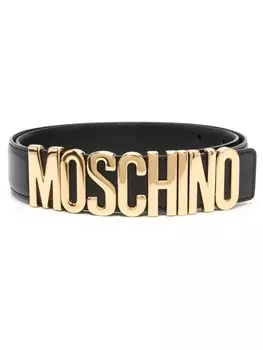 Moschino ремень с пряжкой-логотипом, черный