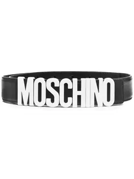 Moschino ремень с пряжкой-логотипом, черный