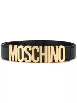 Moschino ремень с пряжкой-логотипом, черный