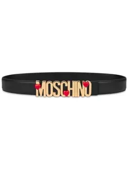 Moschino ремень с пряжкой-логотипом, черный