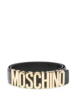 Moschino ремень с пряжкой-логотипом, черный