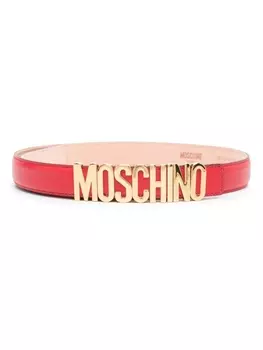 Moschino ремень с пряжкой-логотипом, красный