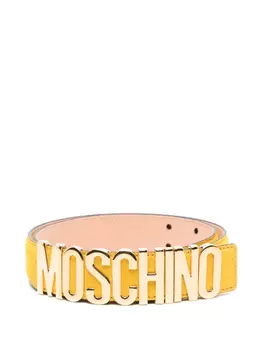 Moschino ремень с пряжкой-логотипом, желтый