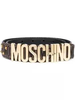 Moschino ремень с заклепками, коричневый