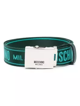 Moschino ремень с жаккардовым логотипом, зеленый