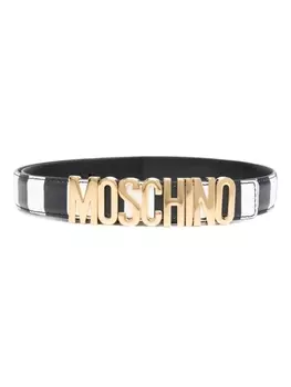 Moschino ремень в полоску, черный