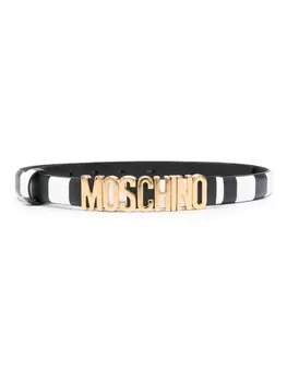 Moschino ремень в полоску, черный