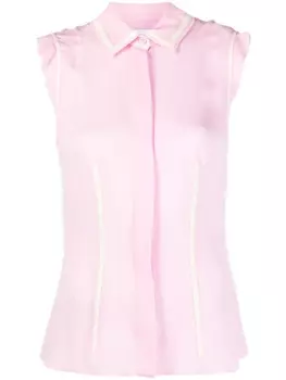 Moschino рубашка без рукавов с оборками, розовый