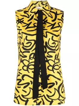 Moschino рубашка без рукавов, желтый