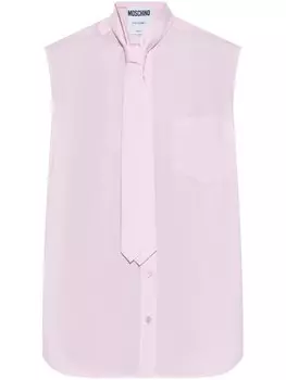 Moschino рубашка из хлопка без рукавов, розовый