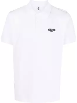 Moschino рубашка поло с логотипом, белый