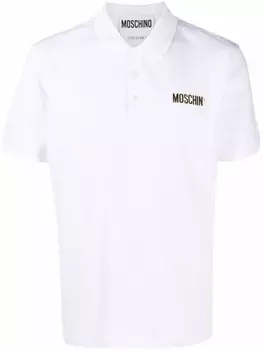 Moschino рубашка поло с логотипом, белый