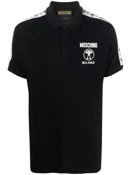 Moschino рубашка поло с логотипом, черный
