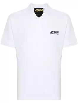 Moschino рубашка поло с вышитым логотипом, белый