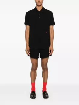Moschino рубашка поло с вышивкой, черный