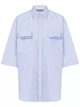Moschino рубашка с аппликацией, синий