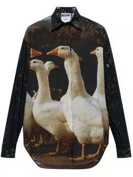 Moschino рубашка с графичным принтом, черный