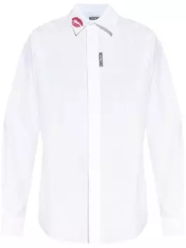 Moschino рубашка с мотивом поцелуя, белый