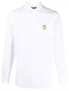 Moschino рубашка с нашивкой Teddy Bear, белый