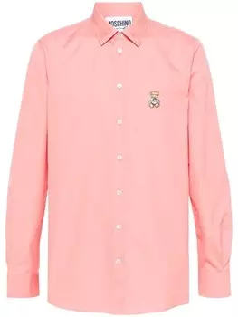 Moschino рубашка с нашивкой Teddy Bear, розовый