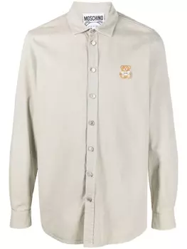 Moschino рубашка с нашивкой Teddy Bear, зеленый