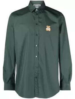 Moschino рубашка с нашивкой Teddy Bear, зеленый