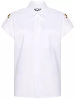 Moschino рубашка с подплечниками, белый
